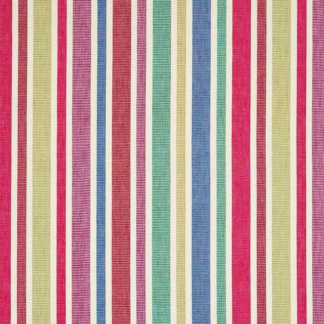 Schumacher X A Rum Fellow Circo Hand Woven Stripe Fabric in Carnival For Sale