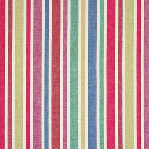 Schumacher X A Rum Fellow Circo Hand Woven Stripe Fabric in Carnival