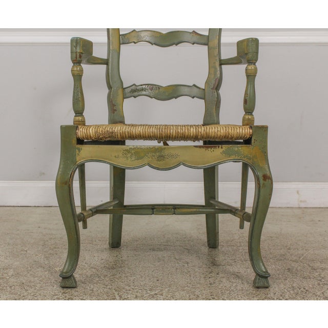 Set of 6 Country Distressed Painted Dining Room Chairs Chairish