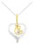Espira 10K Two-Tone Yellow & White Gold .03 Cttw Diamond-Accented Round-Cut Diamond Swirl Open Heart 18" Pendant Necklace (I-J Color, I2-I3 Clarity) For Sale