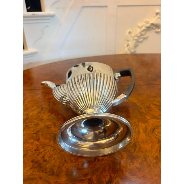 Silver Antique Edwardian Silver Plated Tea and Coffee Set, 1900, Set of 4 For Sale - Image 8 of 18