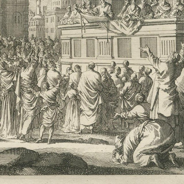 Pieter Mortier, Ezra Reading the Law and Esther Before Ahasuerus, Pieter 1700, Engraving For Sale - Image 6 of 12