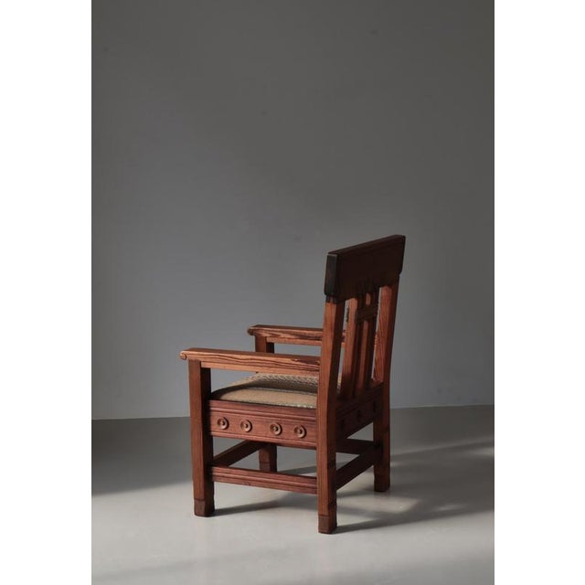 Art Nouveau Pinewood Artist´s Chair by Siegfried Wagner & Jens Peter Dahl-Jensen, Denmark, 1910s For Sale - Image 9 of 18