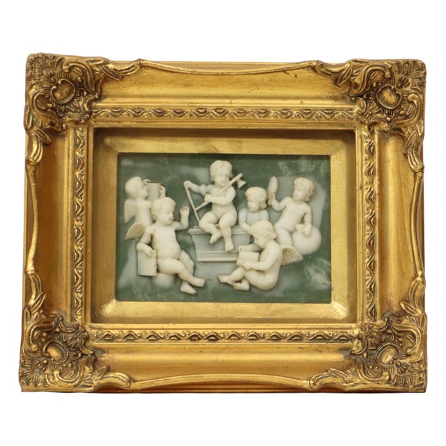 Vintage Framed Alabaster Plaques from Biggs and Sons London, 1950s, Set of 2 For Sale - Image 13 of 17