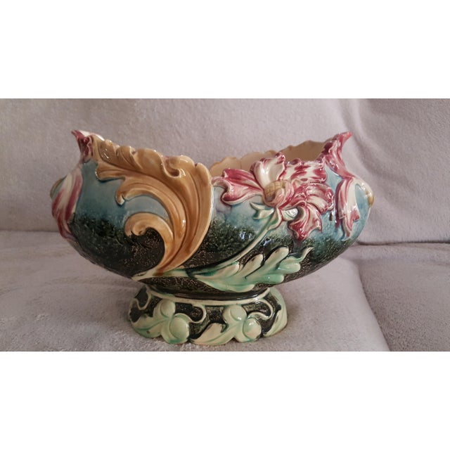 Early 1900's Antique Majolica Centre Bowl For Sale - Image 10 of 10