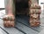 Brass Antique Asian Chinese Carved Wood Foo Dog Figures- A Pair For Sale - Image 8 of 11