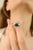 Silver Signet Ring With Blue Sapphire East-West Gypsy Set Gemstone Size 6.5 For Sale - Image 8 of 12