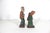 American Vintage Hand Carved Painted Wood Man and Woman Folk Art Couple Figurines Carving, Shelf Decor For Sale - Image 3 of 12