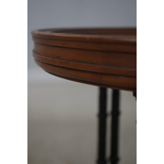 Baker Faux Bamboo Round Accent Table For Sale - Image 9 of 14