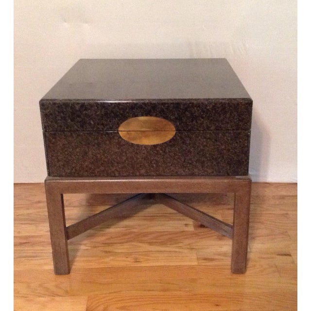 Large Marge Carson Green Cream Lacquer End Table Chairish