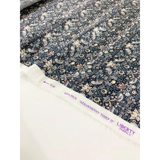 English Silk Pillowcase Made With Liberty Fabric Strawberry Thief For Sale - Image 3 of 5