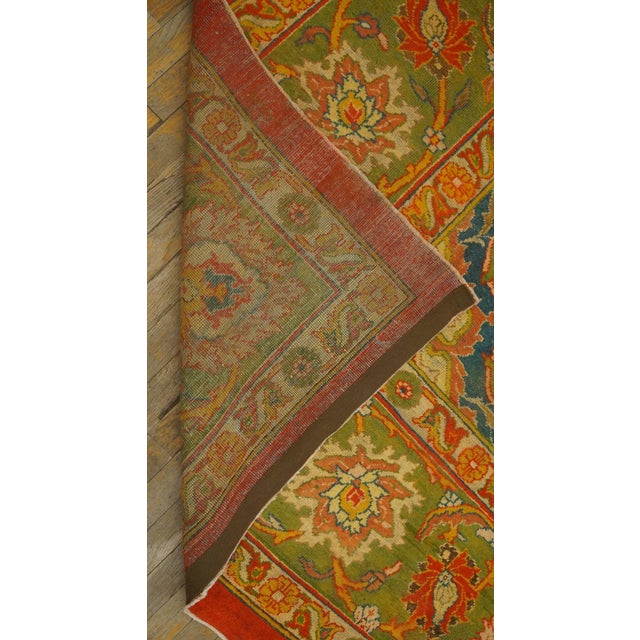 Ultra-Classic Medallion With Yellow Accents in a Open Red Field Antique Indian Amritsar Rug For Sale - Image 11 of 11