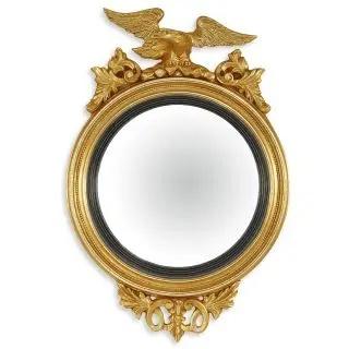 The La Crosse is a quintessential American girondole, its round convex mirror flanked by a crowning gold eagle and...