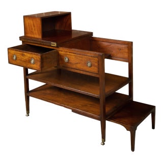 English 19th Century Metamorphic Table with Lift Top, Drawers and Shelves For Sale