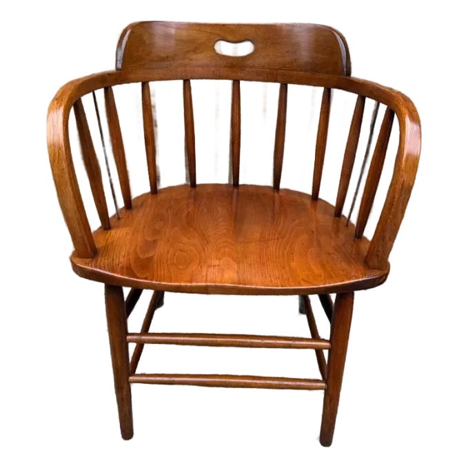 ひ*僧様 Brunt CONTINUE B/C CENTER 右 コンティニュー 20th Century Spindle Back Oak Captain's Chair by Boiling Chair