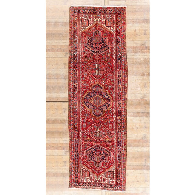 Vintage Persian Heriz Rug Runner, 04'06 X 13'11 For Sale - Image 10 of 10