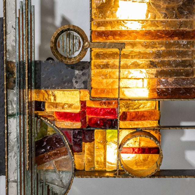 Black 1970s Sculptural Brutalist Wall Light Attributed to Albano Poli for Poliarte For Sale - Image 8 of 12