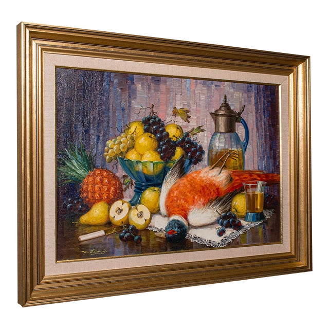 1970's Large Vintage Still Life Painting For Sale