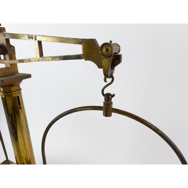 Antique Laboratory Precision Balance Scale, Brass & Wooden Base, Germany, Circa 1900 For Sale - Image 4 of 18