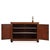 Featuring a shaped top above carved paneled doors and an elegantly scalloped apron, this piece rests on short stile form...