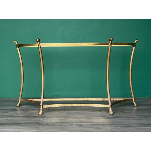 Italian 1960s Mid Century Italian Brass Console Base For Sale - Image 3 of 8