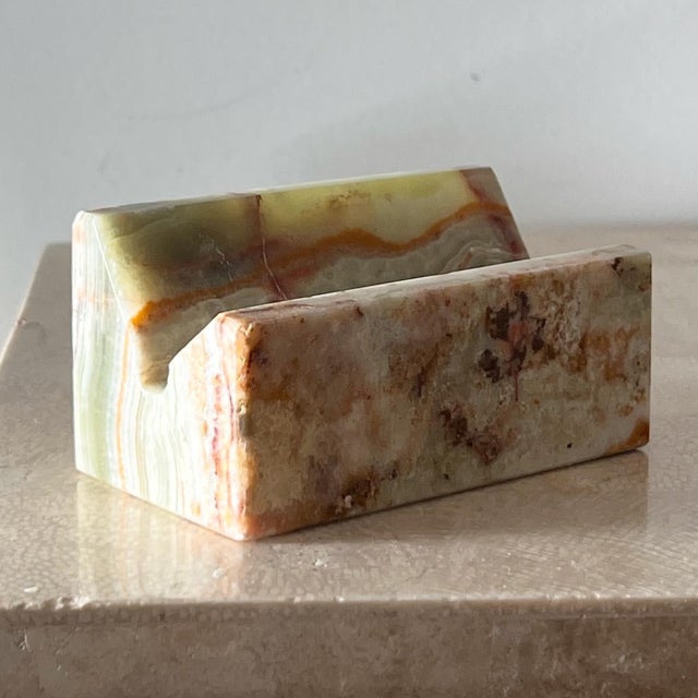 Gemstone Vintage Onyx Cardholder Desk Accessory, 20th Century For Sale - Image 7 of 10