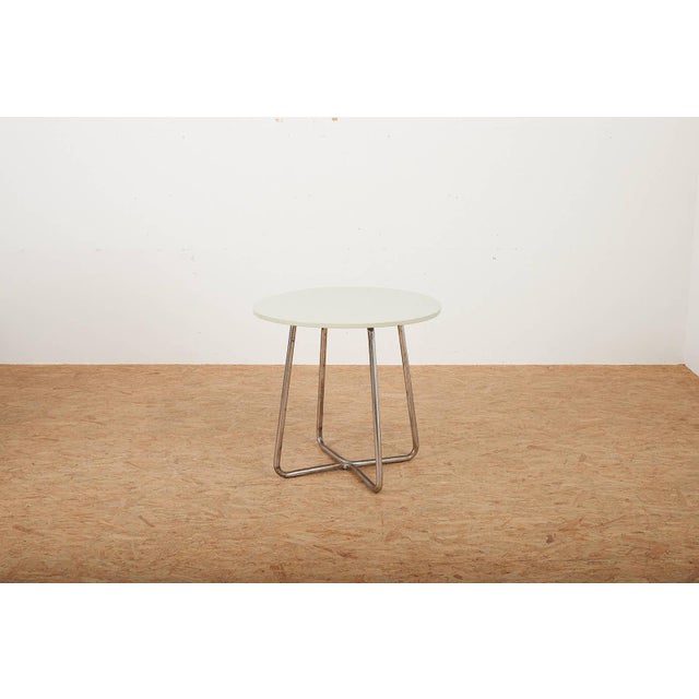 Model 1630 Table in Chrome-Plated Tubular Steel by Karel Ort for Gottwald, 1930., in Worn conditions. Designed 1920 to...