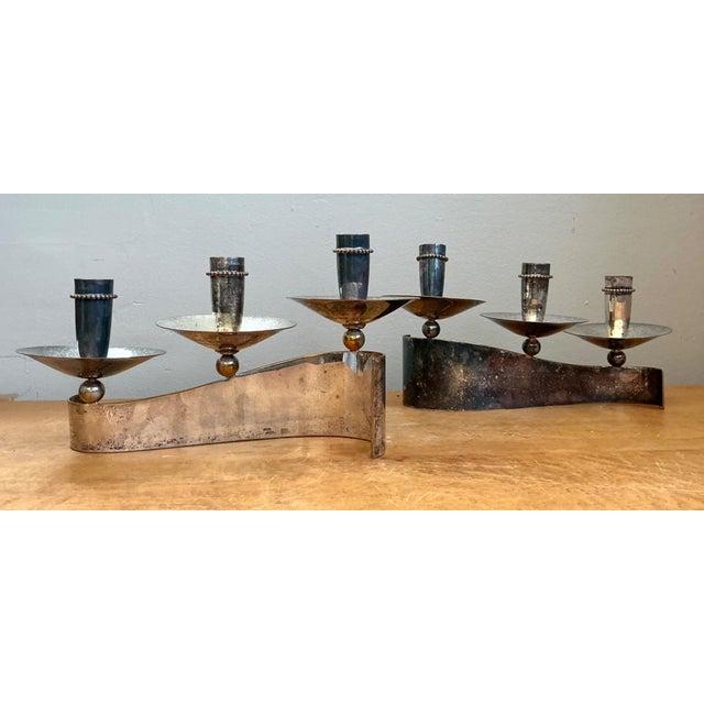 Vintage Carole Stupell for Royal Hickman Silverplate Candlesticks - A Pair For Sale - Image 16 of 18