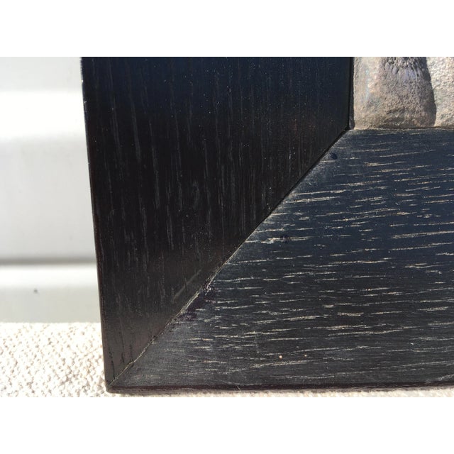 This is a vintage German hand hammered sculptural framed stag. This stag is presented in a dark oak frame. The stag has...