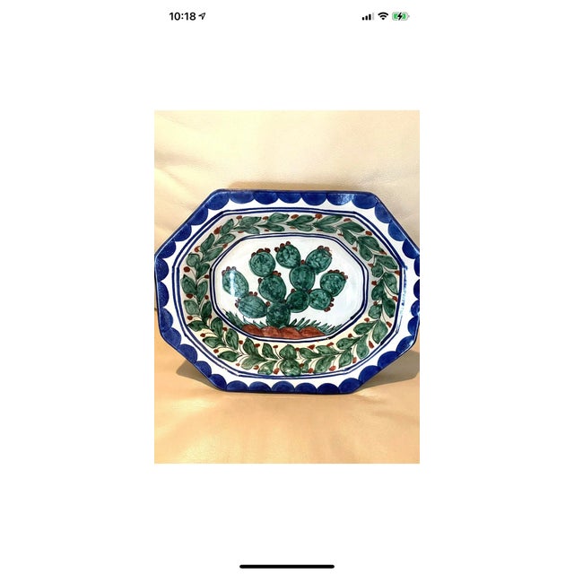 Vintage Cactus Design Talavera 5 Piece Bowl Set For Sale - Image 4 of 9