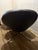 Fantastic Pair of Roche Bobois 2 Tone Leather Pivot/Swivel Arm Chairs With X Chrome Base Baseball Stitching Mink Grey Brown For Sale - Image 6 of 12