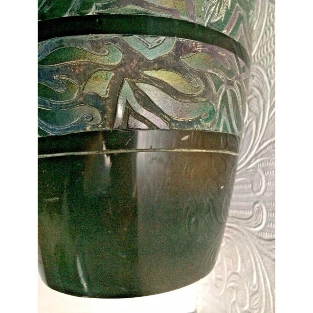Antique Early 1900's Handmade Art Nouveau Studio Art Pottery Large Vase For Sale - Image 6 of 12