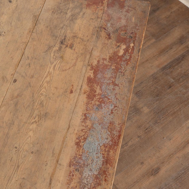 Wood Early 19th Century Swedish Painted Pine Farm Table Console For Sale - Image 7 of 13