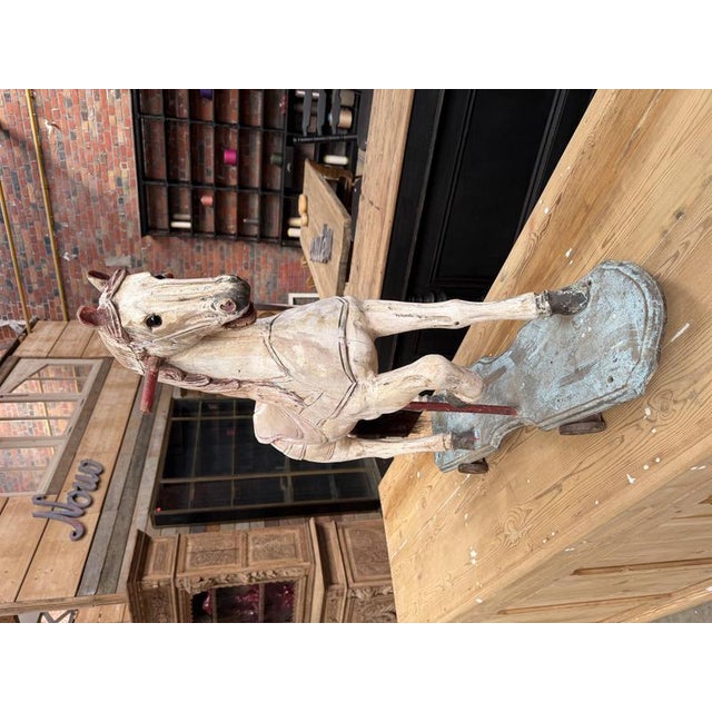 Antique Carved Wooden Horse For Sale - Image 8 of 15