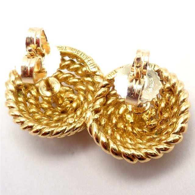 Tiffany and Co. Tiffany & Co. Yellow Gold Rope Coil Vintage Earrings, A Pair For Sale - Image 4 of 10