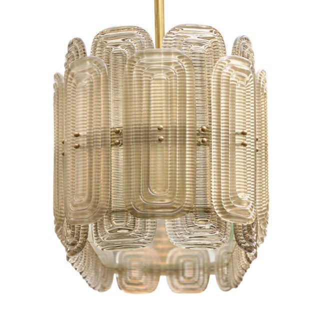 2020s Venetian Glass Chandelier, Murano, Italy, Smoked Glass and Brass For Sale - Image 5 of 9