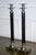 Silver Stainless Steel & Black Candleholders in the style of Ralph Lauren, Set of 2 For Sale - Image 5 of 11