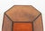 Fleur-de-Lys Embossed Leather Hexagonal Drum Stool. 20.5" H x 16.5" W x 16.5" D. Provenance: From an Upper East Side...