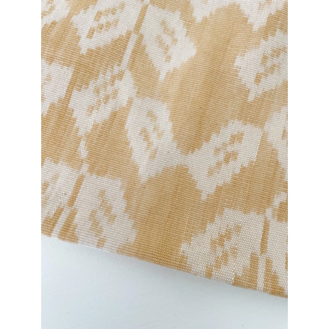 Fabric Details: Yellow Handwoven Indonesian Ikat Fabric with Natural Linen Backing Size: approximately 19” x 19” (fits a...