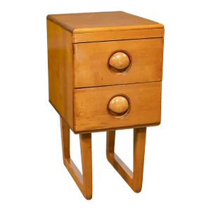 Early to Mid-20th Century Art Moderne Maple 2 Drawer Nightstand Style of Bissman