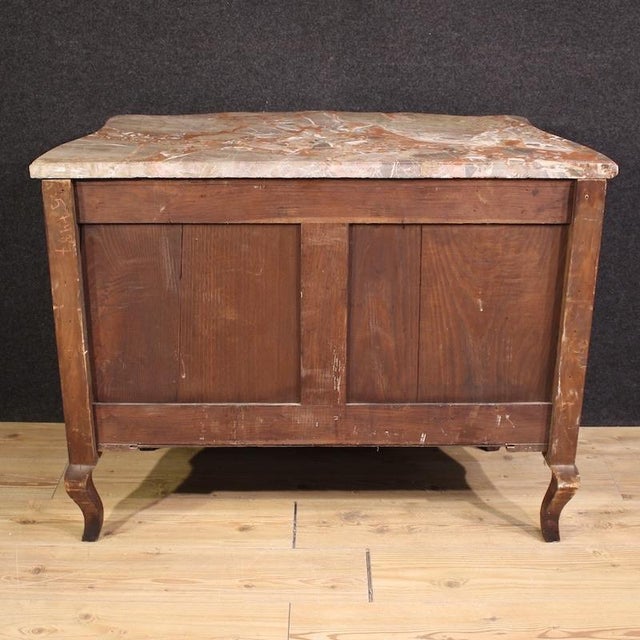 Brown 20th Century Louis XV French Inlaid Chest of Drawers, 1930 For Sale - Image 8 of 13