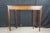 1970s Vintage Federal Style Mahogany Marquetry Inlaid Demilune Console Hall Table For Sale - Image 5 of 13