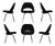 Original Vintage Saarinen Executive Armless Chairs, Custom Restored Black Edition - Set of 6 For Sale