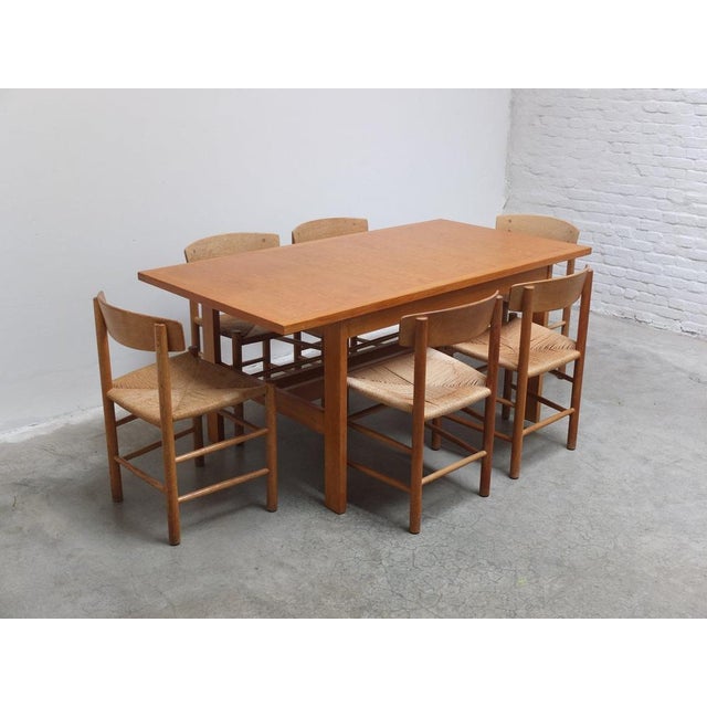 Extendable N-Line Dining Table in Oak by Gebroeders Neirinck, 1968 For Sale - Image 16 of 18