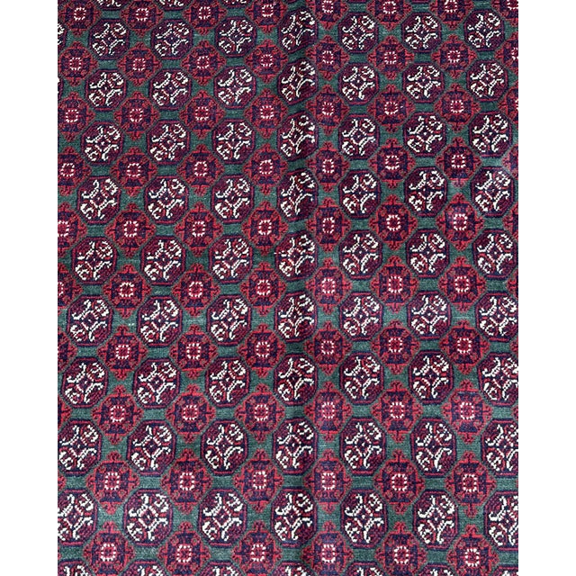Afghan Turkmen Khamyab Hand-Knotted Wool Rug, Allover Pattern, 10'1" X 6'6" For Sale - Image 4 of 13