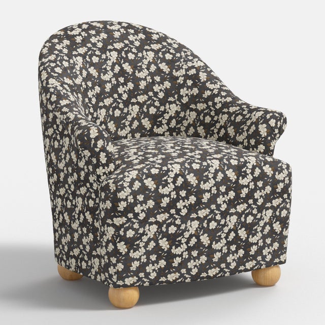 Stoffer Home x Cloth & Company Marie Bun Foot Chair in Dogwood Floral Ink For Sale - Image 9 of 9