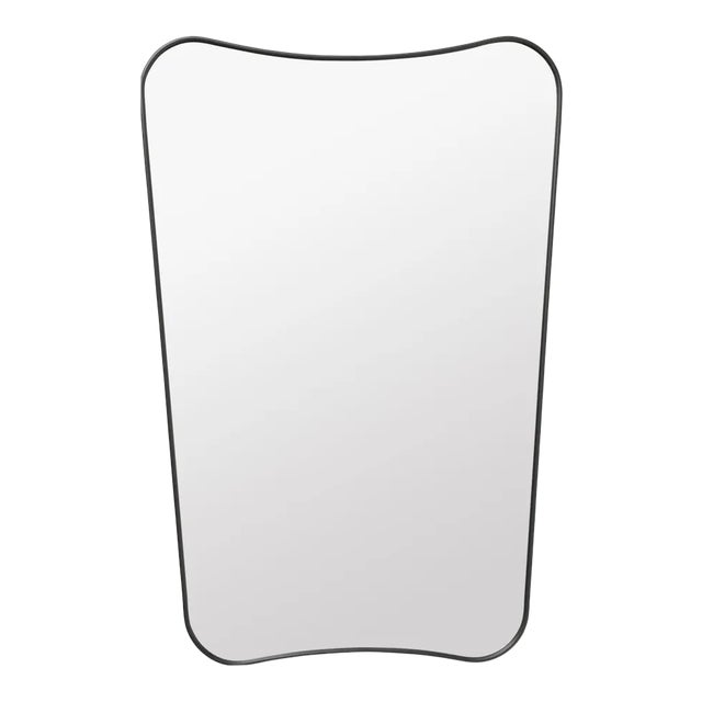 Gio Ponti f.a. 33 Medium Mirror in Black Brass For Sale