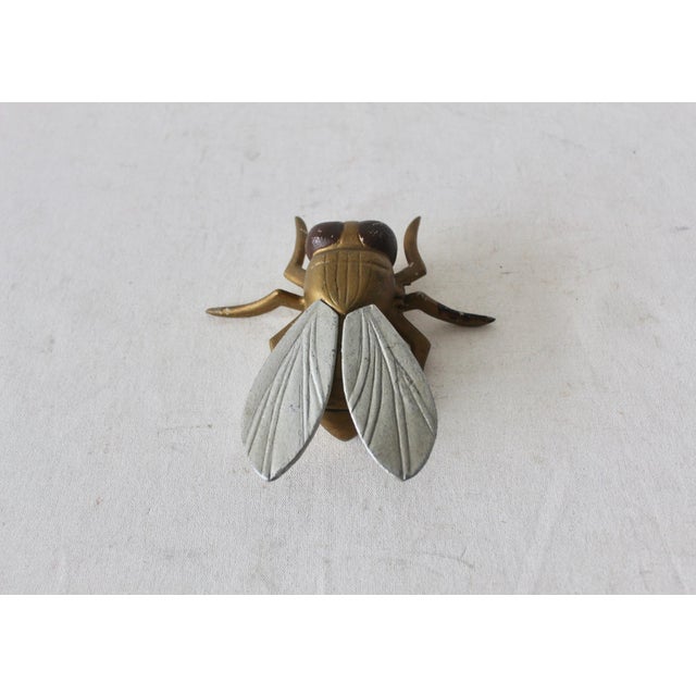 Metal Vintage Mid-Century Oversized Painted Metal Fly Container For Sale - Image 7 of 12