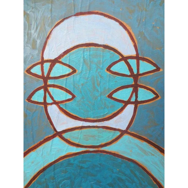 "Double" is an oil painting on paper with a wooden stand, a wooden rod serves as a frame. This painting is part of a...