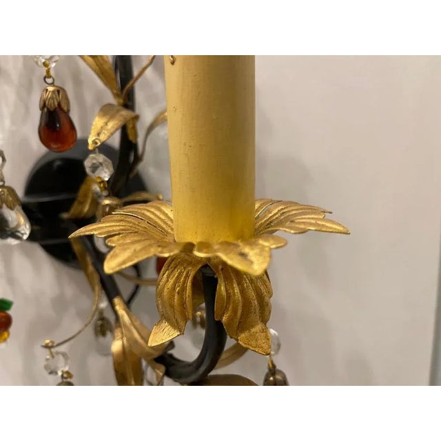 Gold Large Gold Gilded Murano Glass Sconces, 1980s, Set of 2 For Sale - Image 8 of 12